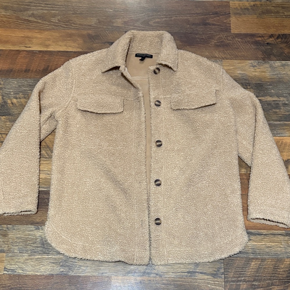 Banana Republic Tan Teddy‎ Bear Sherpa Jacket